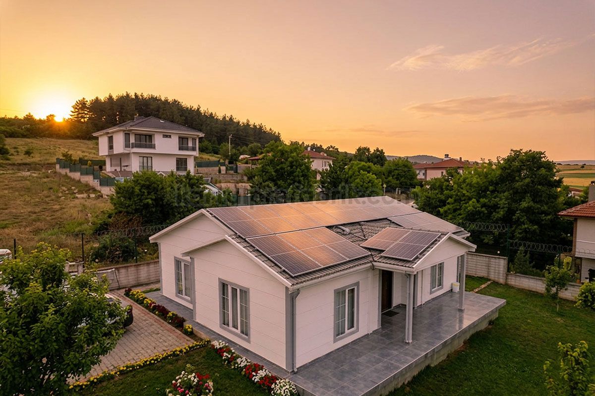 prefabrik evlerde güneş paneli sistemi 