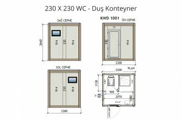 KW2 230X230 WC - Duş Konteyner