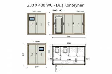 KW4 230X400 WC - Duş Konteyner