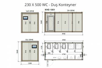 KW6 230X500 WC - Duş Konteyner
