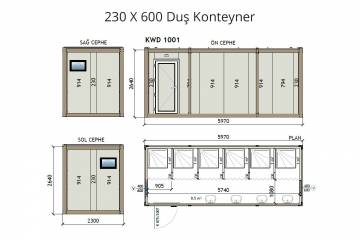 KW6 230X600 Duş Konteyner