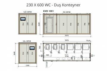 KW6 230X600 WC - Duş Konteyner
