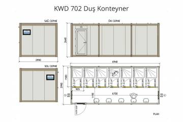 KWD 702 Duş Konteyner - 3x7m