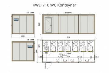 KWD 710 Wc Konteyner- 3x7m