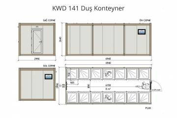 KWD 141 Duş Konteyner - 3x7m