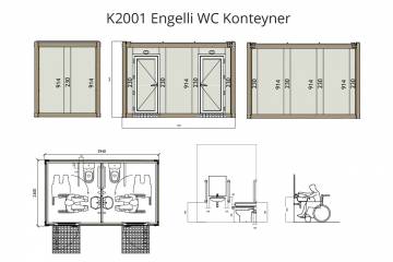 K 2001 Engelli WC Konteyner