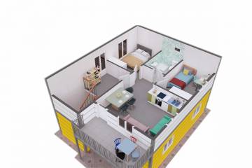 çelik konstrüksiyon ev 3d 2