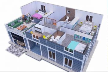 çelik konstrüksiyon villa 3d 1