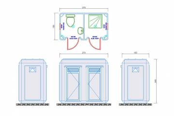 Seyyar Tuvalet ve Duş 3d