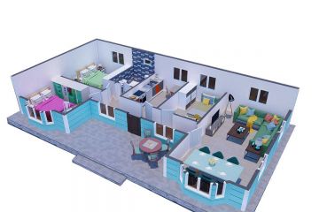 çelik konstrüksiyon villa 3d