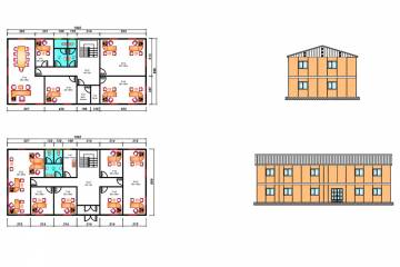 prefabrik satış ofis plan