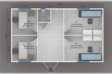 prefabrik hastane plan