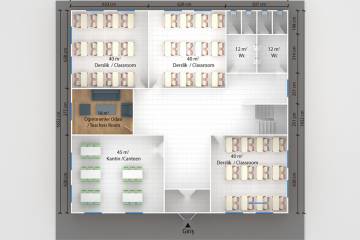 prefabrik okul projeleri 3d plan