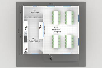 prefabrik yemekhane 3d