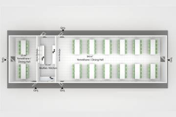 prefabrik yemekhane plan