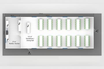 prefabrik okul yemekhane plan