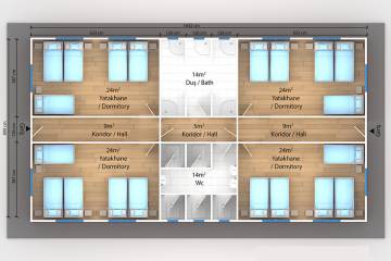 prefabrik yatakhane 3d