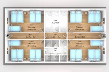 prefabrik yatakhane plan