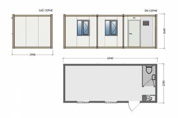 büro konteyner plan