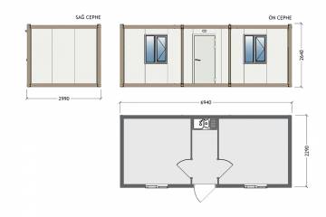 konteyner tuvalet banyo plan