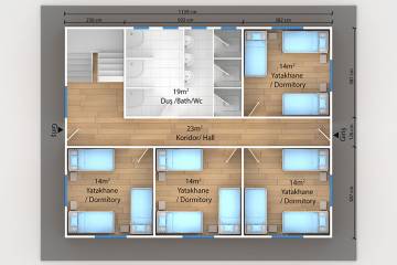 Prefabrik Butik Otel plan